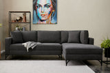 Corner sofa on the right Berlin Anthracite Black