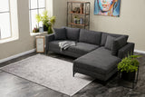 Corner sofa on the right Berlin Anthracite Black