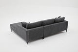 Corner sofa on the right Berlin Anthracite Black