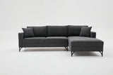 Corner sofa on the right Berlin Anthracite Black