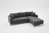 Corner sofa on the right Berlin Anthracite Black