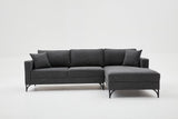 Corner sofa on the right Berlin Anthracite Black