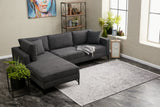 Corner sofa left Berlin Anthracite Black