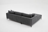 Corner sofa left Berlin Anthracite Black