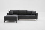 Corner sofa left Berlin Anthracite Black