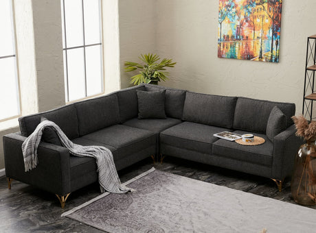 Corner sofa berlin anthracite gold