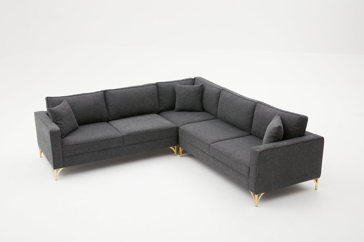 Corner sofa berlin anthracite gold