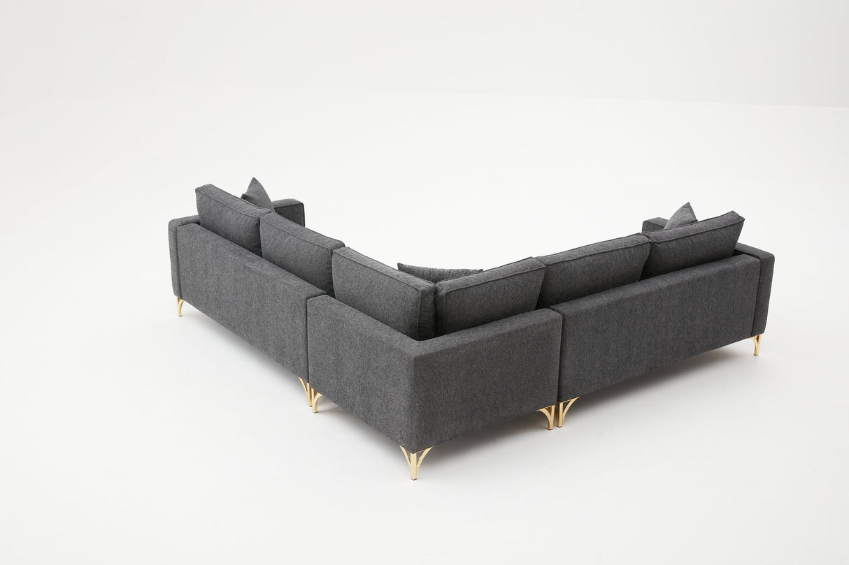 Corner sofa berlin anthracite gold