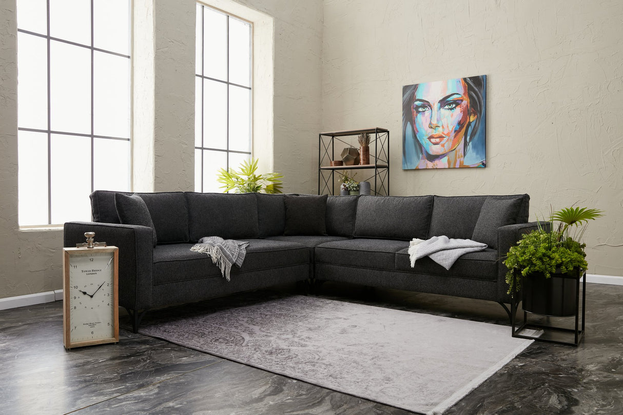 Corner sofa berlin anthracite black