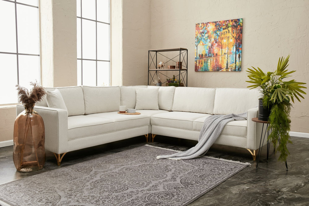 Corner sofa berlin crème gold