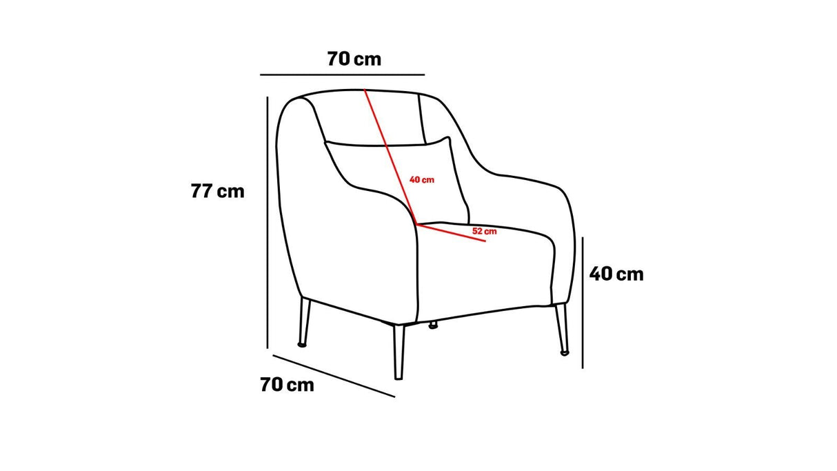 Armchair simena gray gold