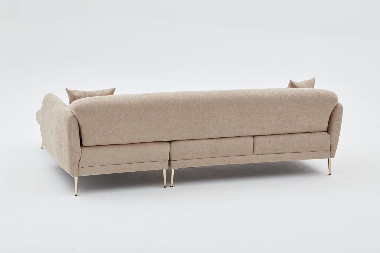 Corner sofa with sleep function on the right Simena Beige - Golden Poot