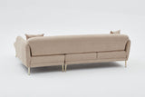 Corner sofa with sleep function on the right Simena Beige - Golden Poot