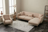 Corner sofa with sleep function on the right Simena Beige - Golden Poot