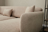 Corner sofa with sleep function on the right Simena Beige - Golden Poot