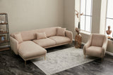 Corner sofa with sleeping function on the left Simena Beige - Golden Poot