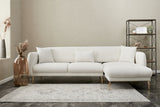 Corner sofa with sleeping function on the right Simena Crème - Golden Poot