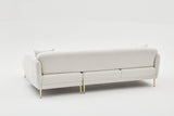 Corner sofa with sleeping function on the right Simena Crème - Golden Poot