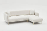 Corner sofa with sleeping function on the right Simena Crème - Golden Poot