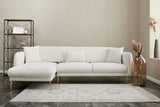 Corner sofa with sleeping function on the left Simena Crème - Golden Poot