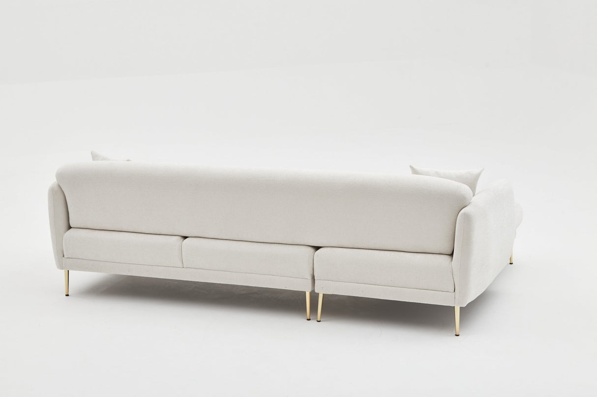 Corner sofa with sleeping function on the left Simena Crème - Golden Poot