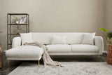 Corner sofa with sleeping function on the left Simena Crème - Golden Poot