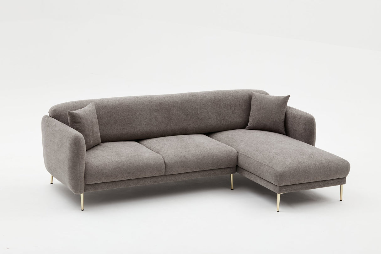 Corner sofa with sleeping function right Simena Gray - Golden Poot