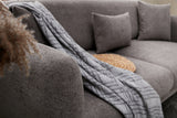 Corner sofa with sleeping function right Simena Gray - Golden Poot