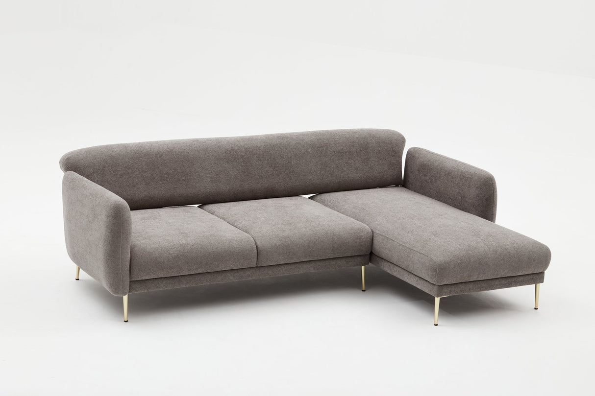 Corner sofa with sleeping function right Simena Gray - Golden Poot