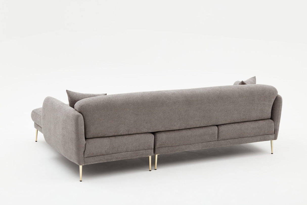 Corner sofa with sleeping function right Simena Gray - Golden Poot