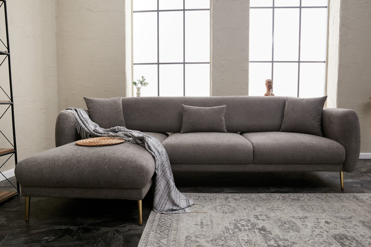 Corner sofa with sleeping function on the left Simena Gray - Golden Poot