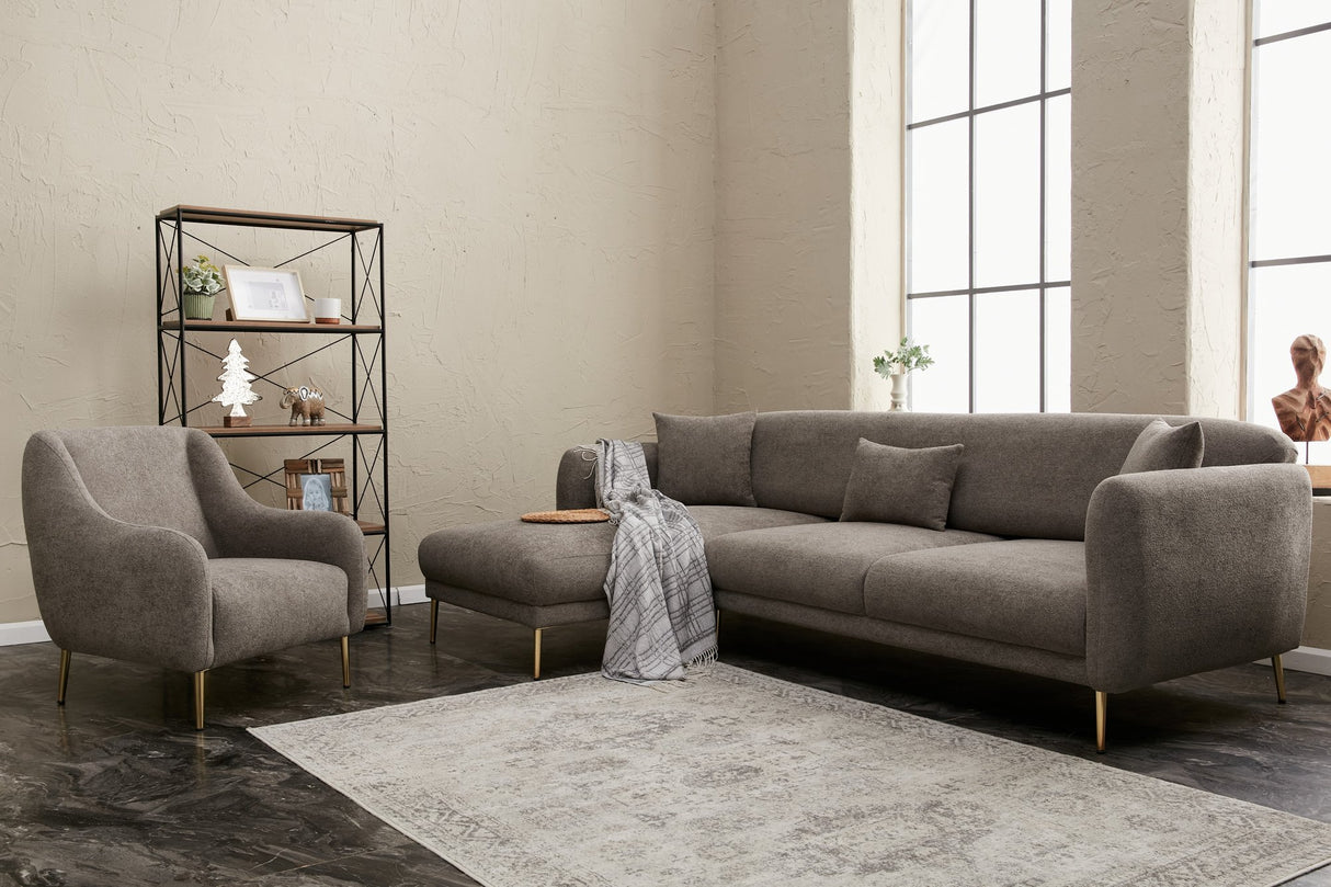 Corner sofa with sleeping function on the left Simena Gray - Golden Poot