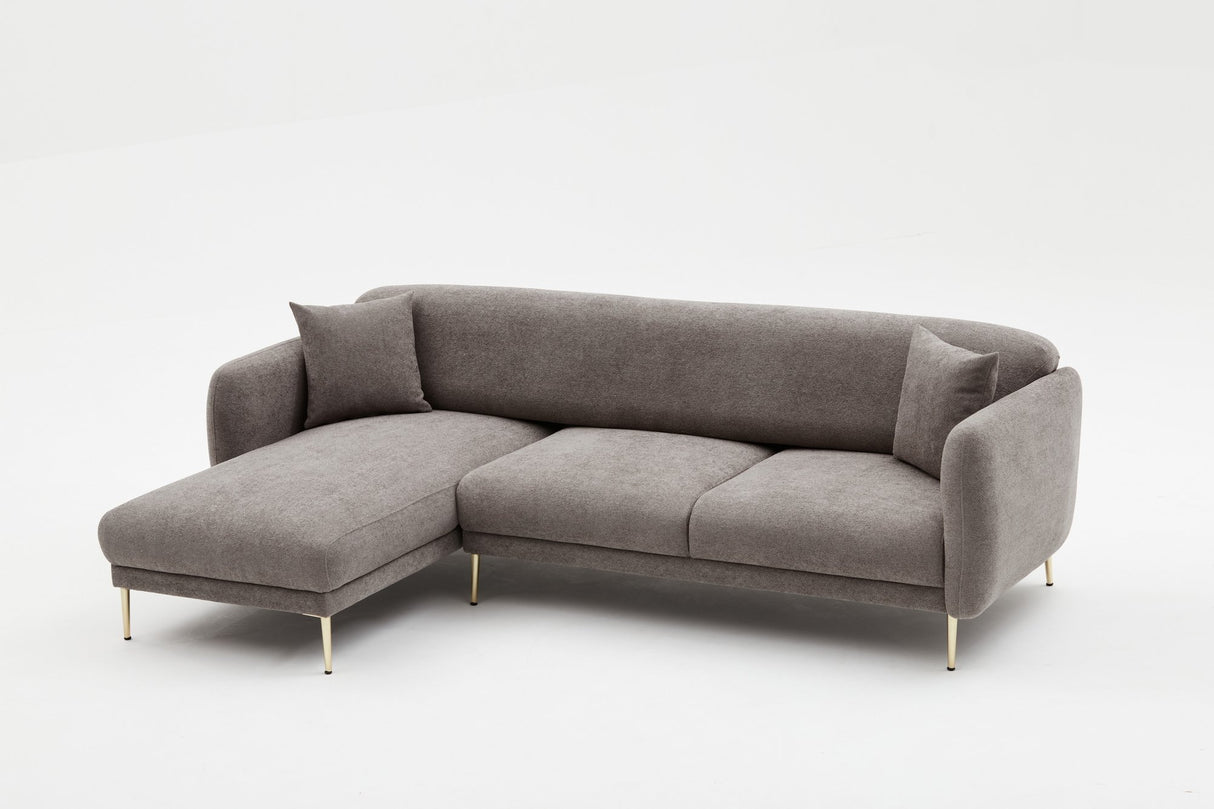 Corner sofa with sleeping function on the left Simena Gray - Golden Poot