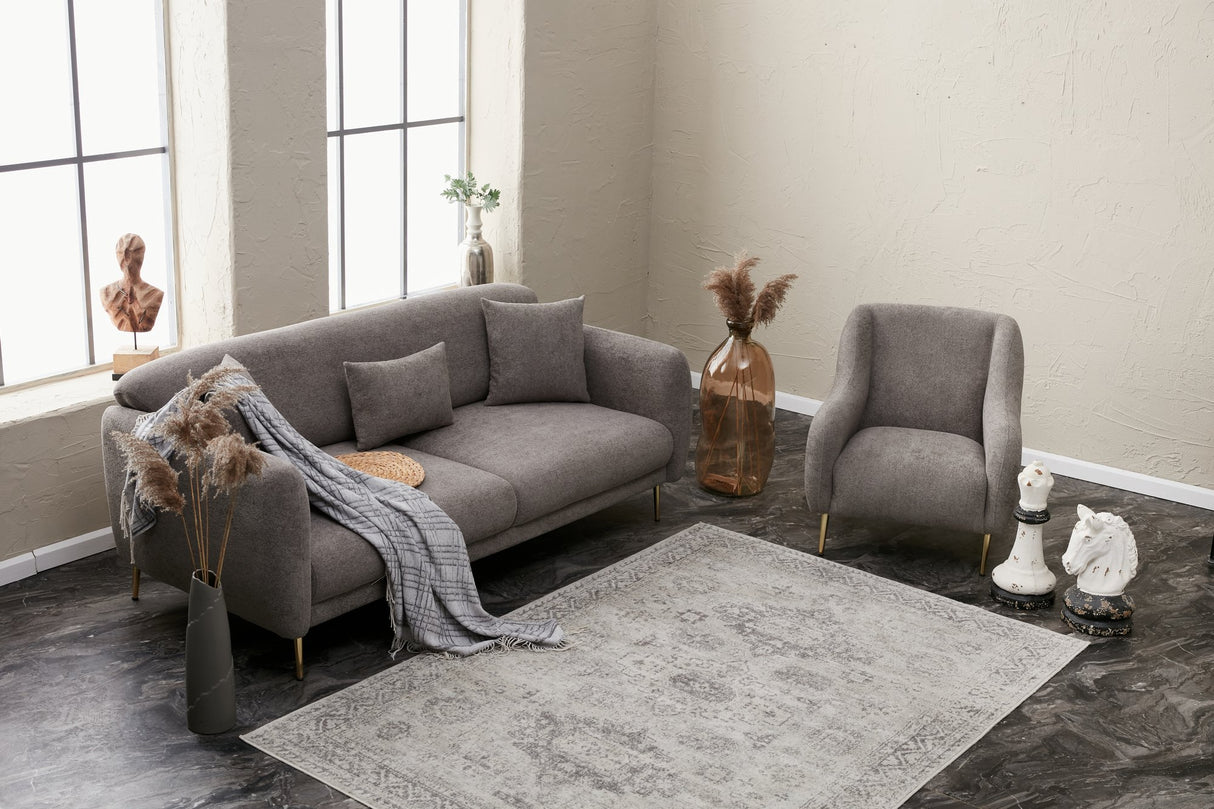 3-seater sofa bed Simena gray gold