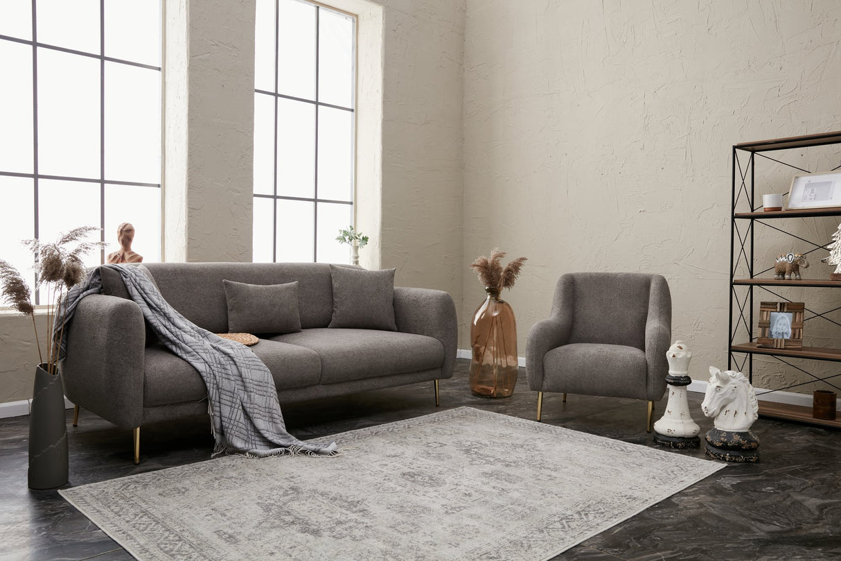 3-seater sofa bed Simena gray gold