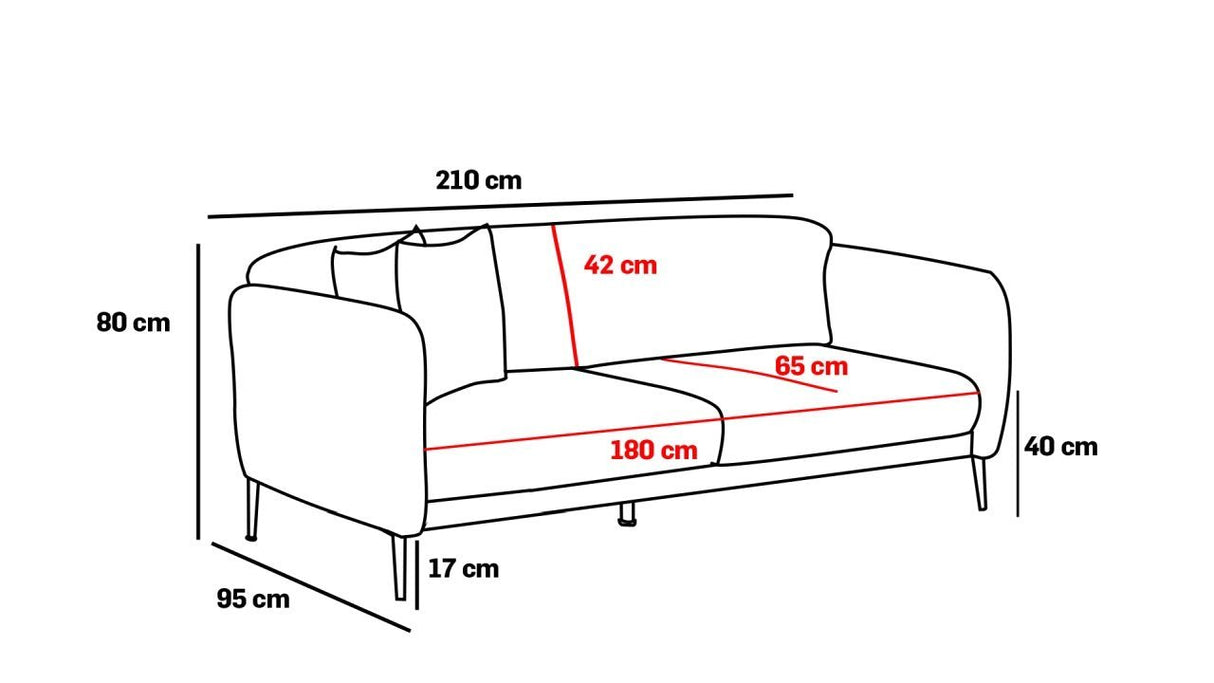 3-seater sofa bed Simena gray gold