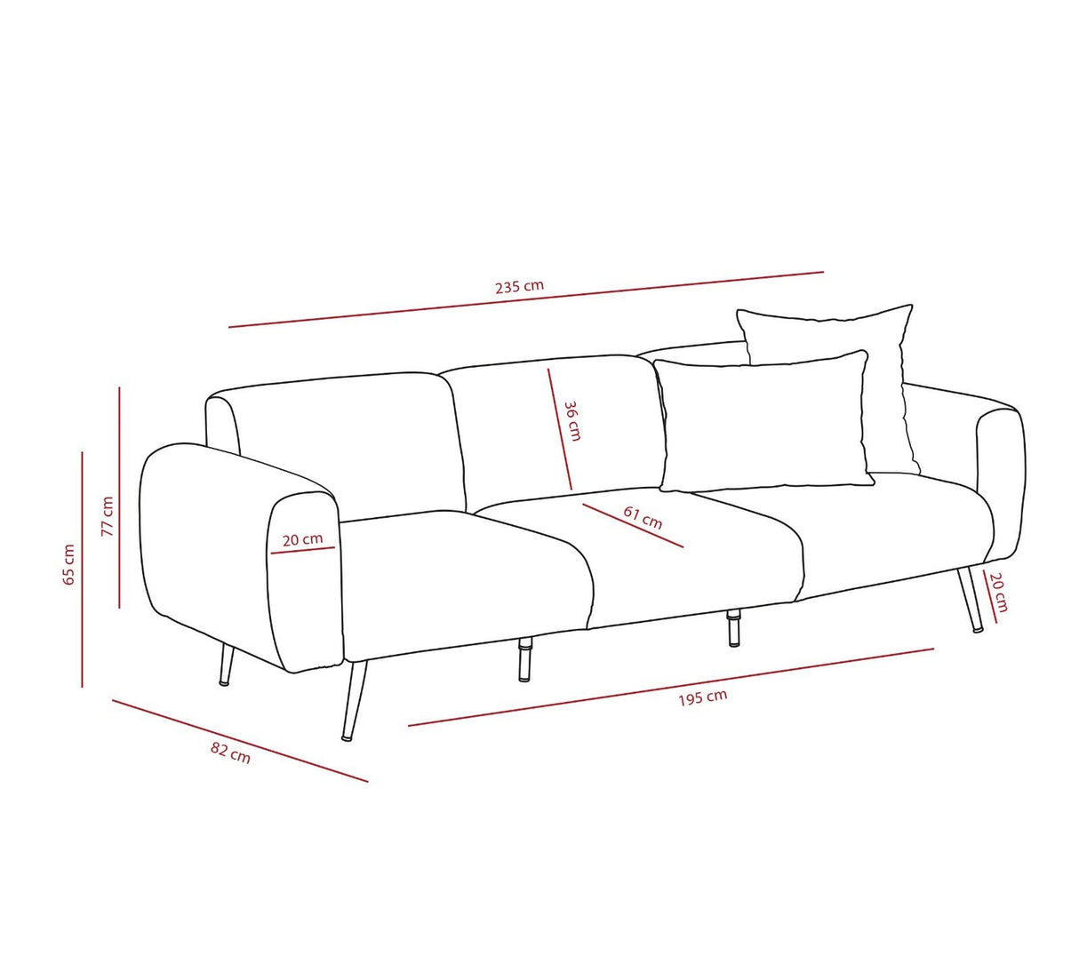 3-seater Bank Side Anthracite