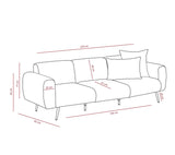 3-seater sofa side light gray