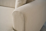 Corner sofa with sleeping function on the right mane cream