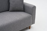 Corner sofa with sleeping function on the left man gray