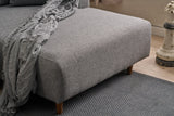 Corner sofa with sleeping function on the right man gray