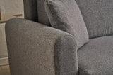 Corner sofa with sleeping function on the right man gray