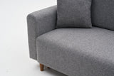 Corner sofa with sleeping function on the right man gray