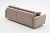 Corner sofa with sleeping function on the right mane brown