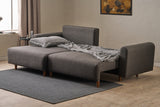 Corner sofa with sleeping function on the left man anthracite