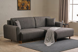 Corner sofa with sleeping function on the right Mane Anthracite