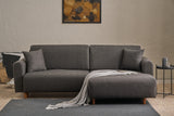 Corner sofa with sleeping function on the right Mane Anthracite