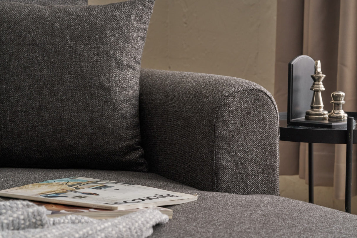 Corner sofa with sleeping function on the right Mane Anthracite