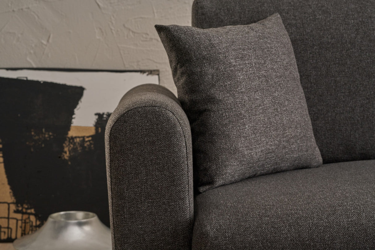 Corner sofa with sleeping function on the right Mane Anthracite