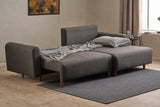 Corner sofa with sleeping function on the right Mane Anthracite